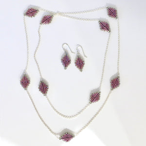 Summer Diamond Chain Station Necklace and Earrings
