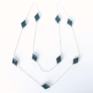 Summer Diamond Chain Station Necklace and Earrings