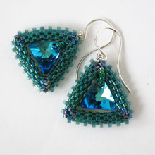 Load image into Gallery viewer, Triangle Swarovski Drop Earrings