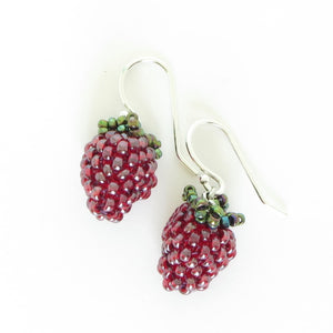 Black/Red Berry Earrings