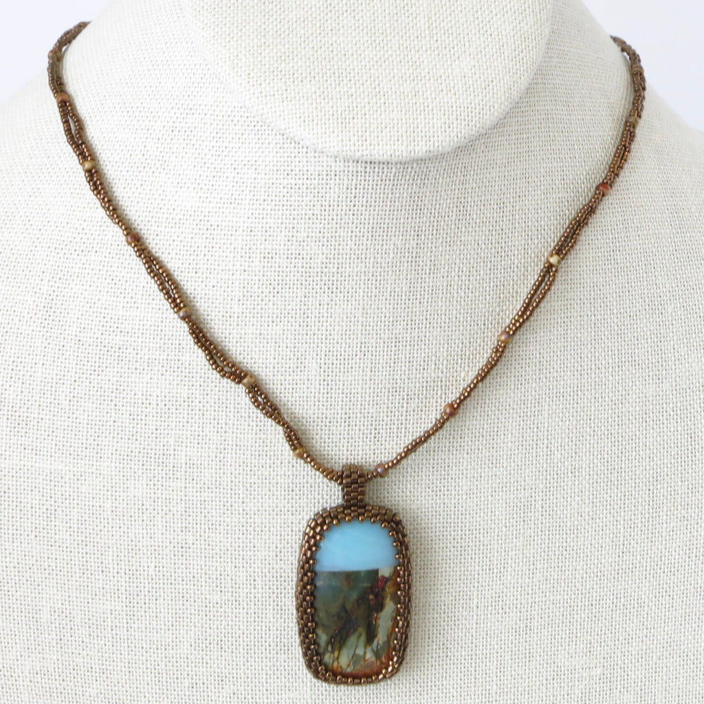 Amazonite/Jasper Cabochon Necklace