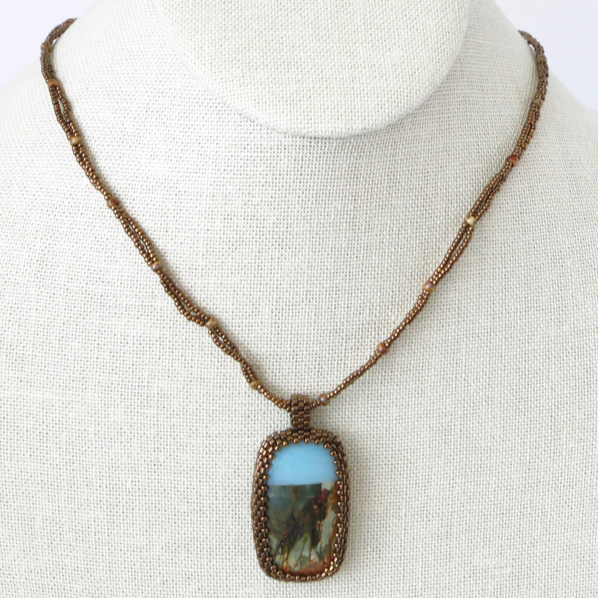 Amazonite/Jasper Cabochon Necklace