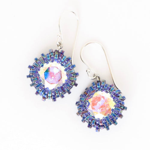 Soft Square Crystal Bezeled Earrings