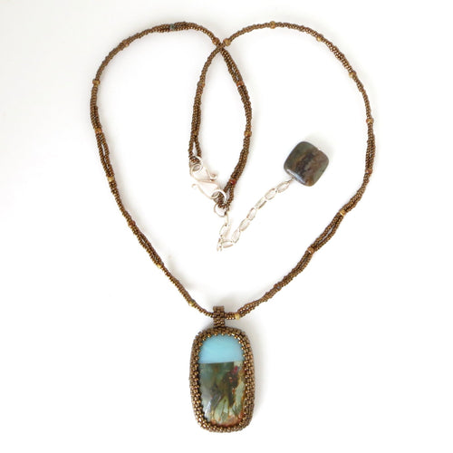 Amazonite/Jasper Cabochon Necklace