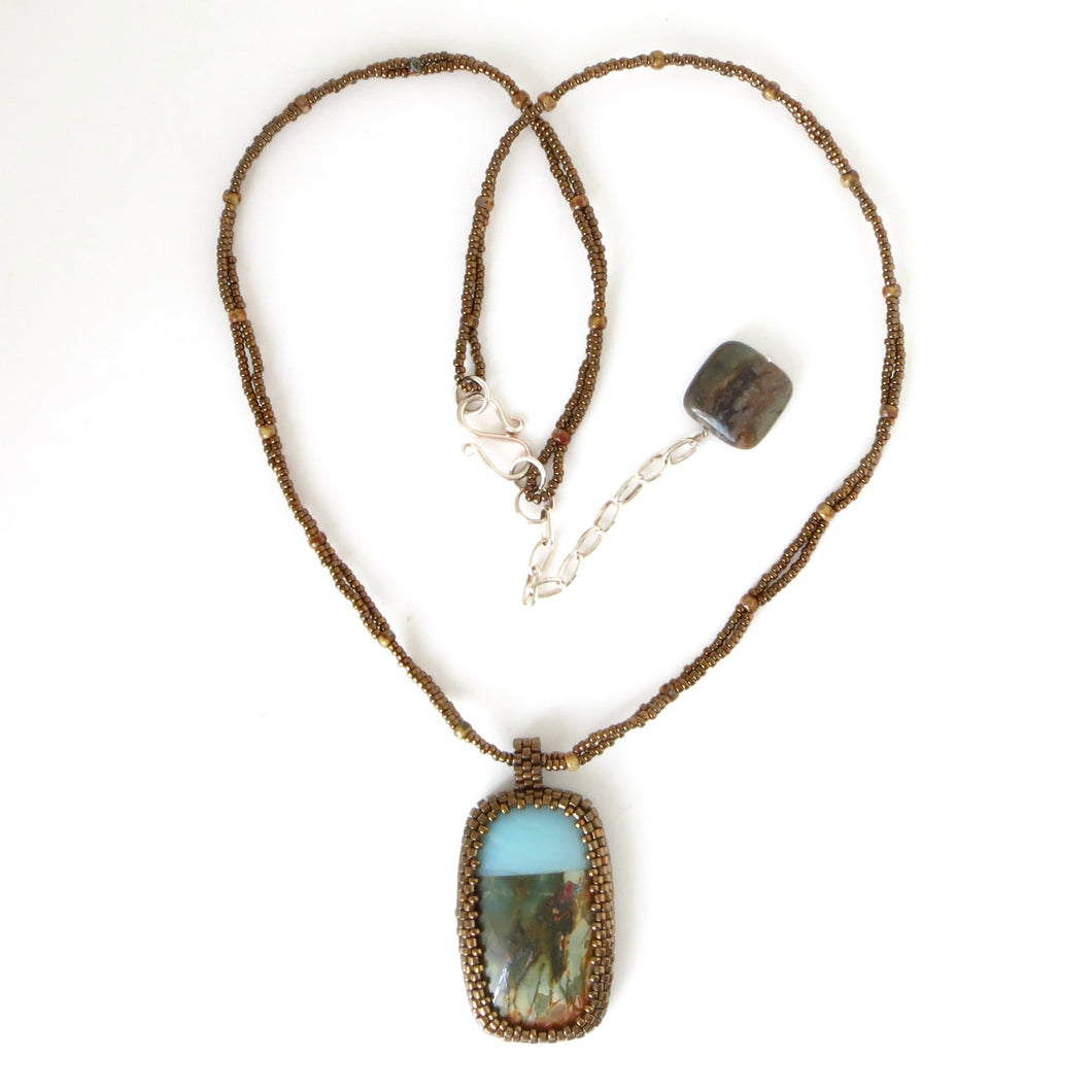 Amazonite/Jasper Cabochon Necklace