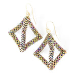 Square Open Hexahedron Earrings, large