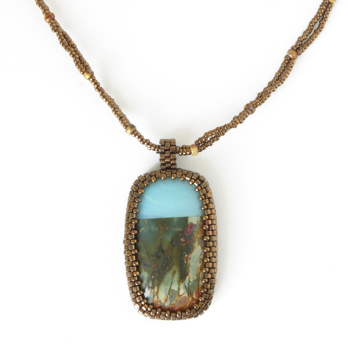 Amazonite/Jasper Cabochon Necklace