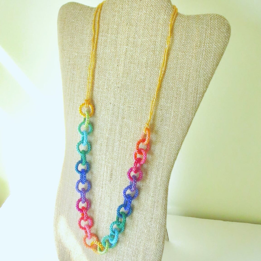 Interlocking Rainbow Links Necklace