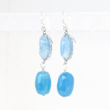 Load image into Gallery viewer, Natural Stone and Pearl Drop Earrings (3 options)