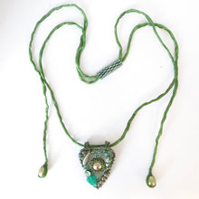 Load image into Gallery viewer, Mermaid Heart Pendants on Silk Cord