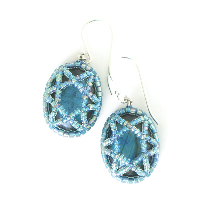 Lacey Labradorite Cabochon Earrings