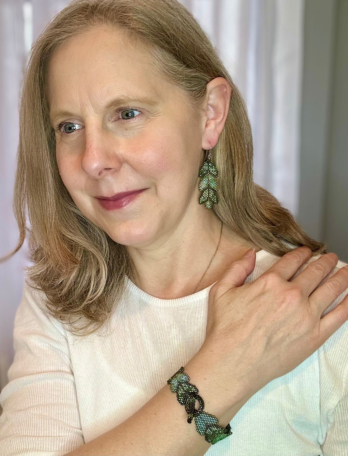 Triple Overlapping Leaves Earrings