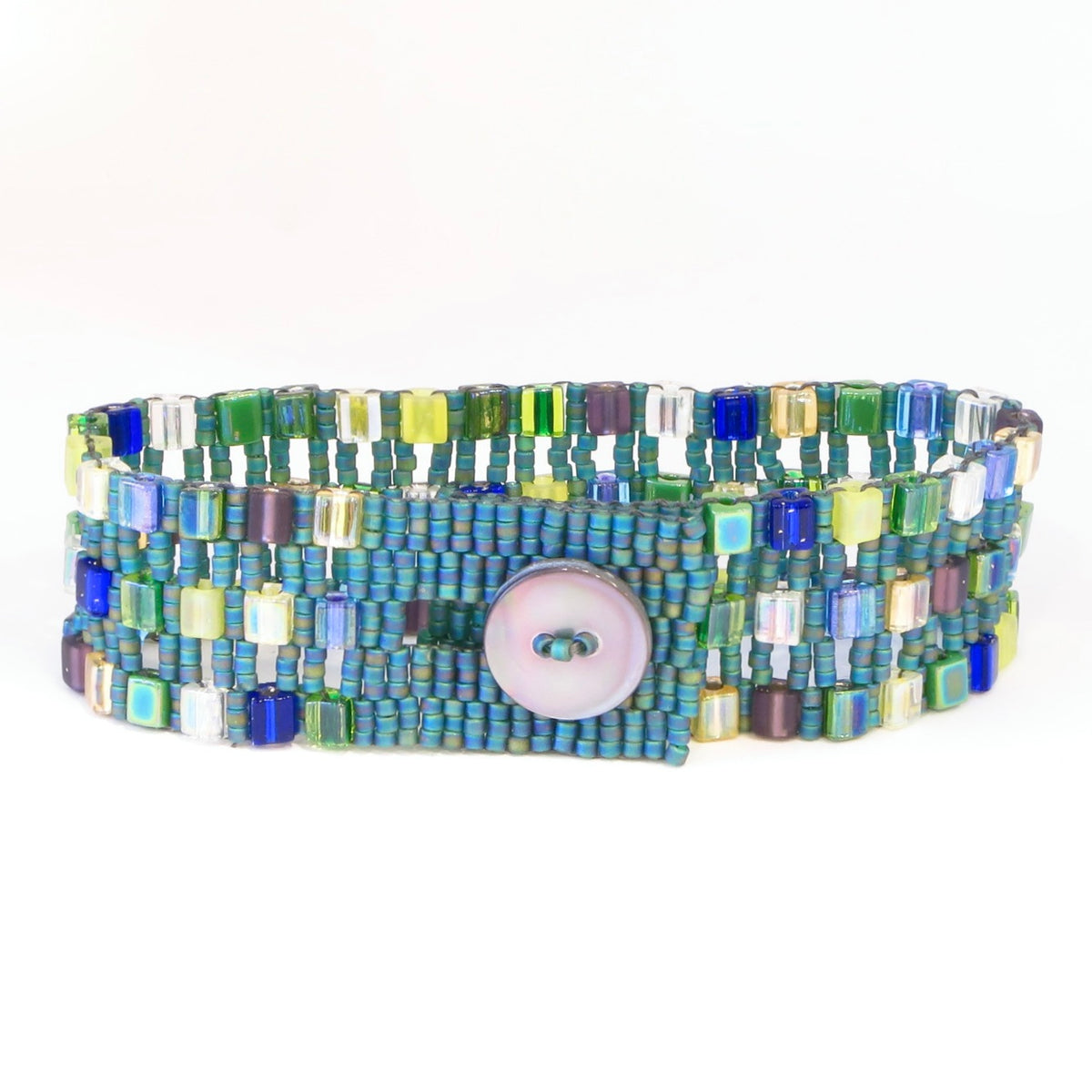 Watercolor Cubes Button Bracelet