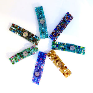 Watercolor Cubes Button Bracelet