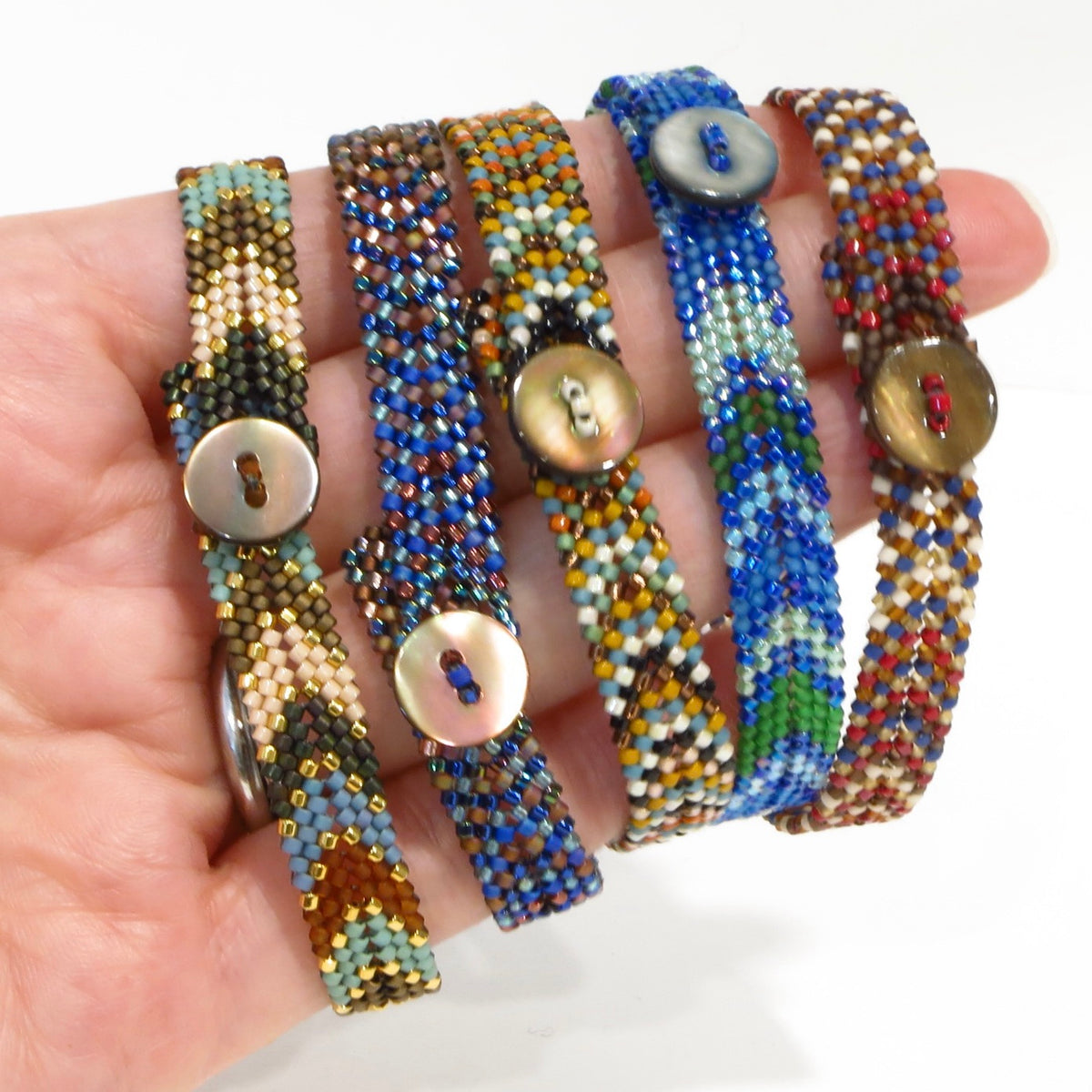 Extra Narrow Chevron Button Bracelet
