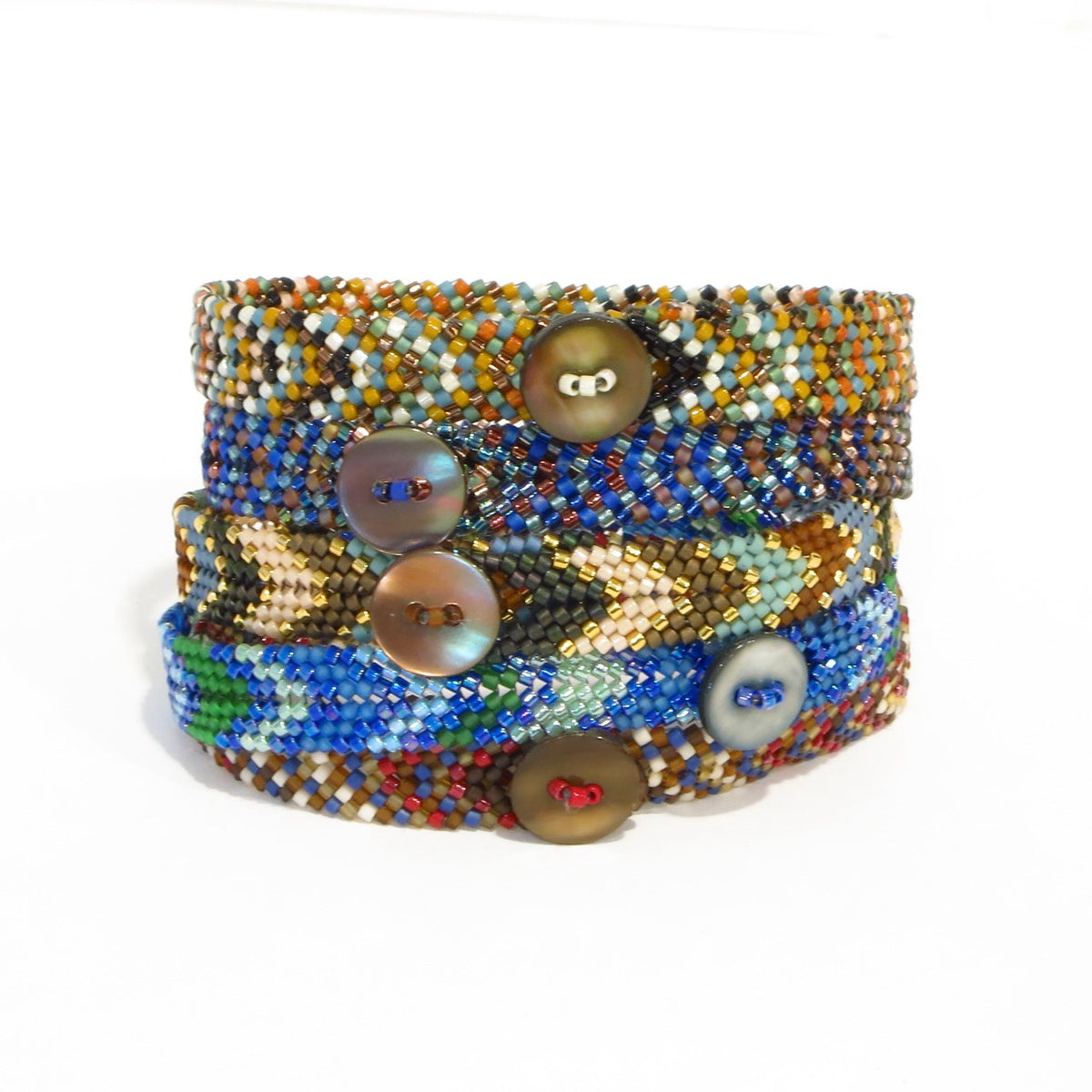 Extra Narrow Chevron Button Bracelet
