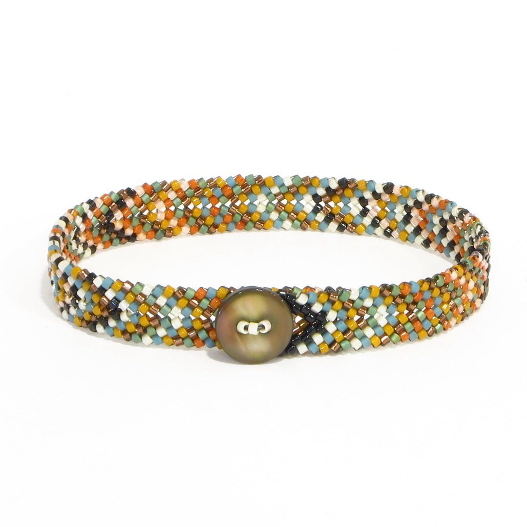 Extra Narrow Chevron Button Bracelet