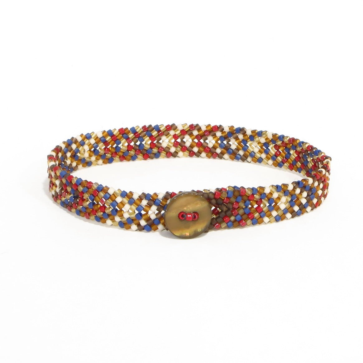 Extra Narrow Chevron Button Bracelet