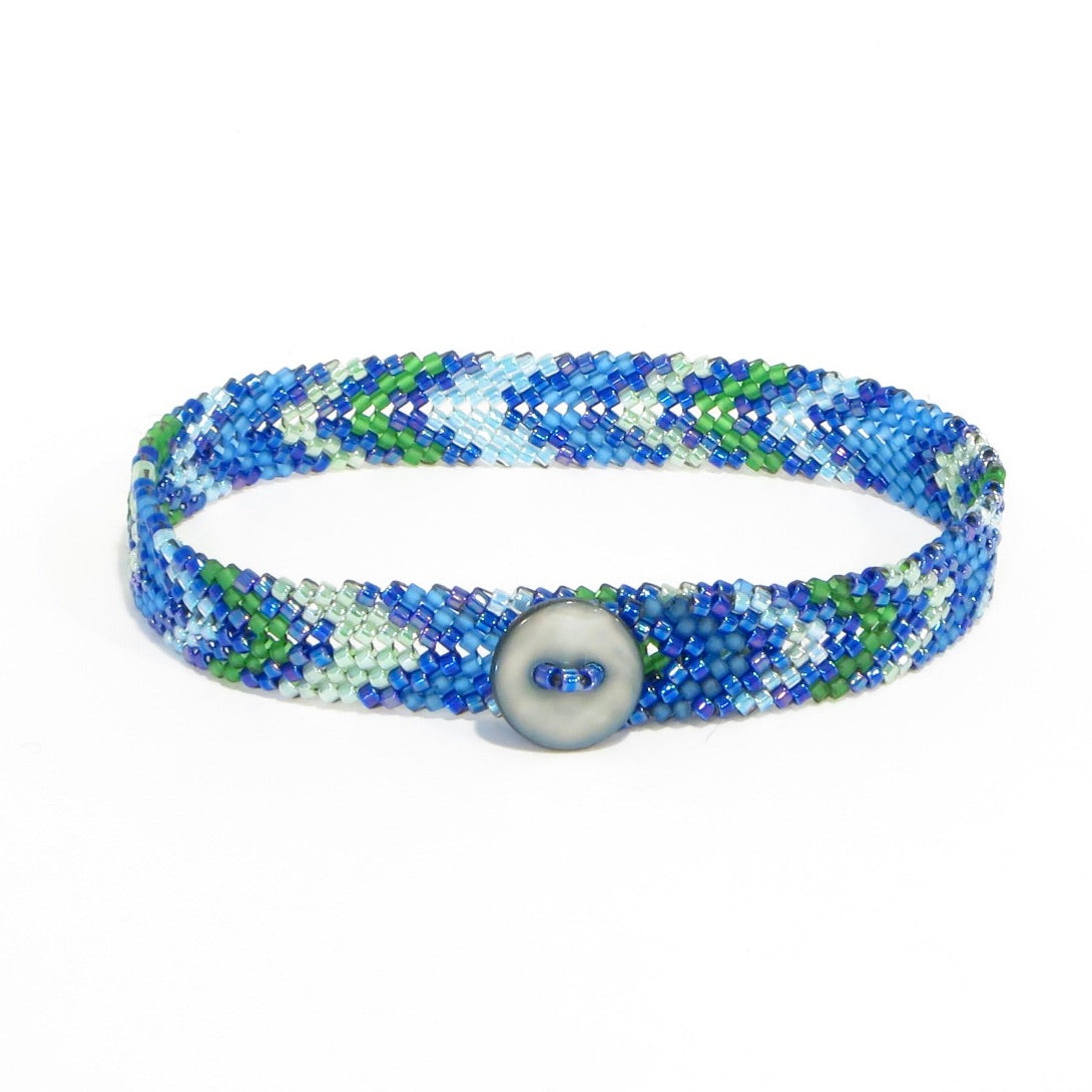 Extra Narrow Chevron Button Bracelet