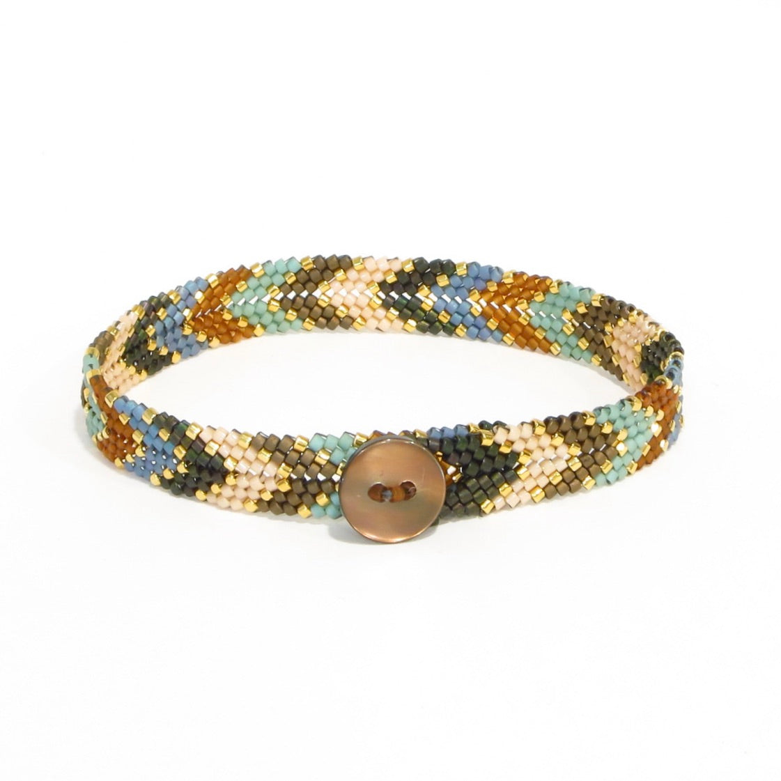 Extra Narrow Chevron Button Bracelet