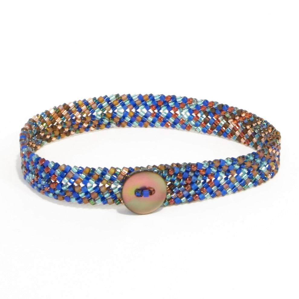 Extra Narrow Chevron Button Bracelet