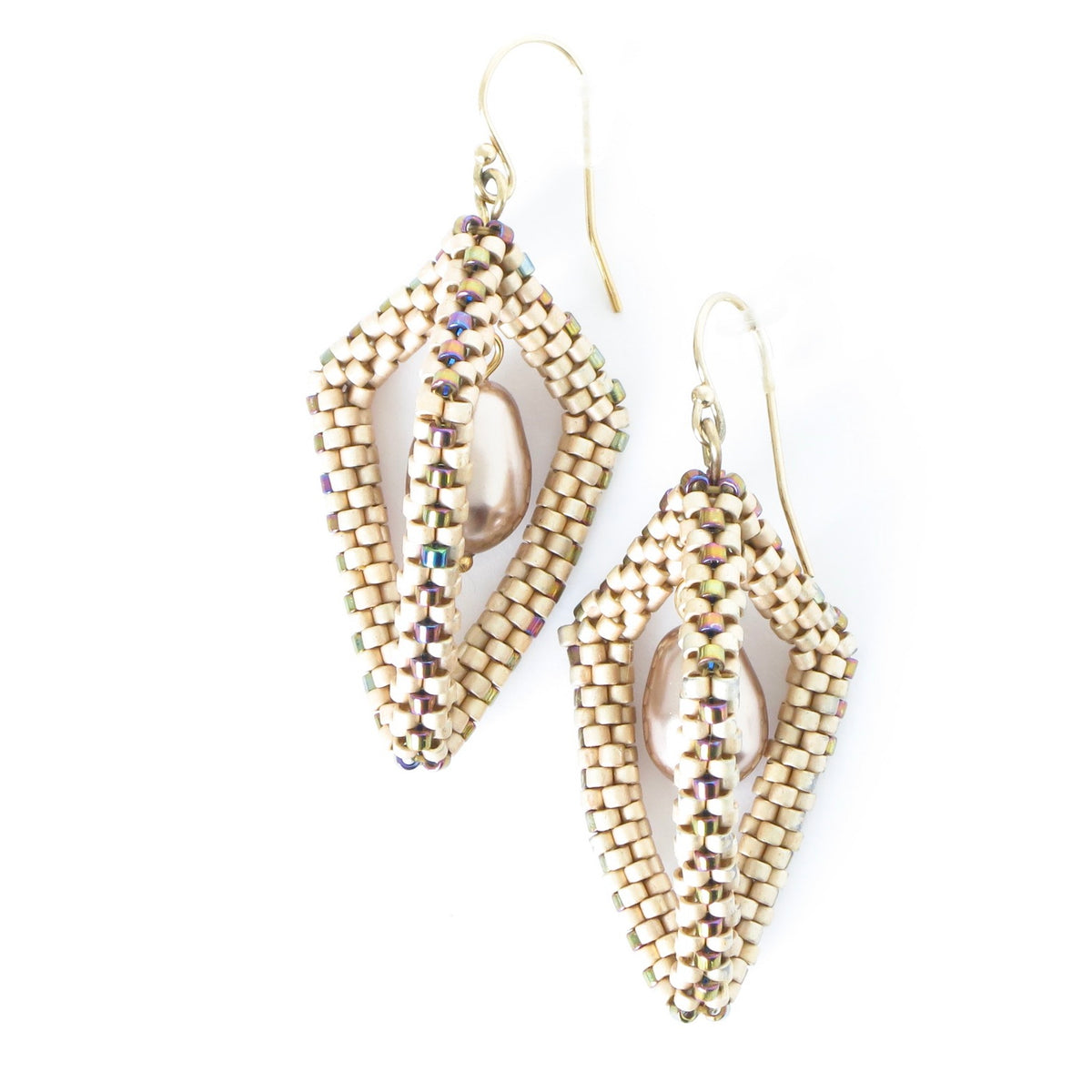 Open Hexahedron Earrings, asymmetric