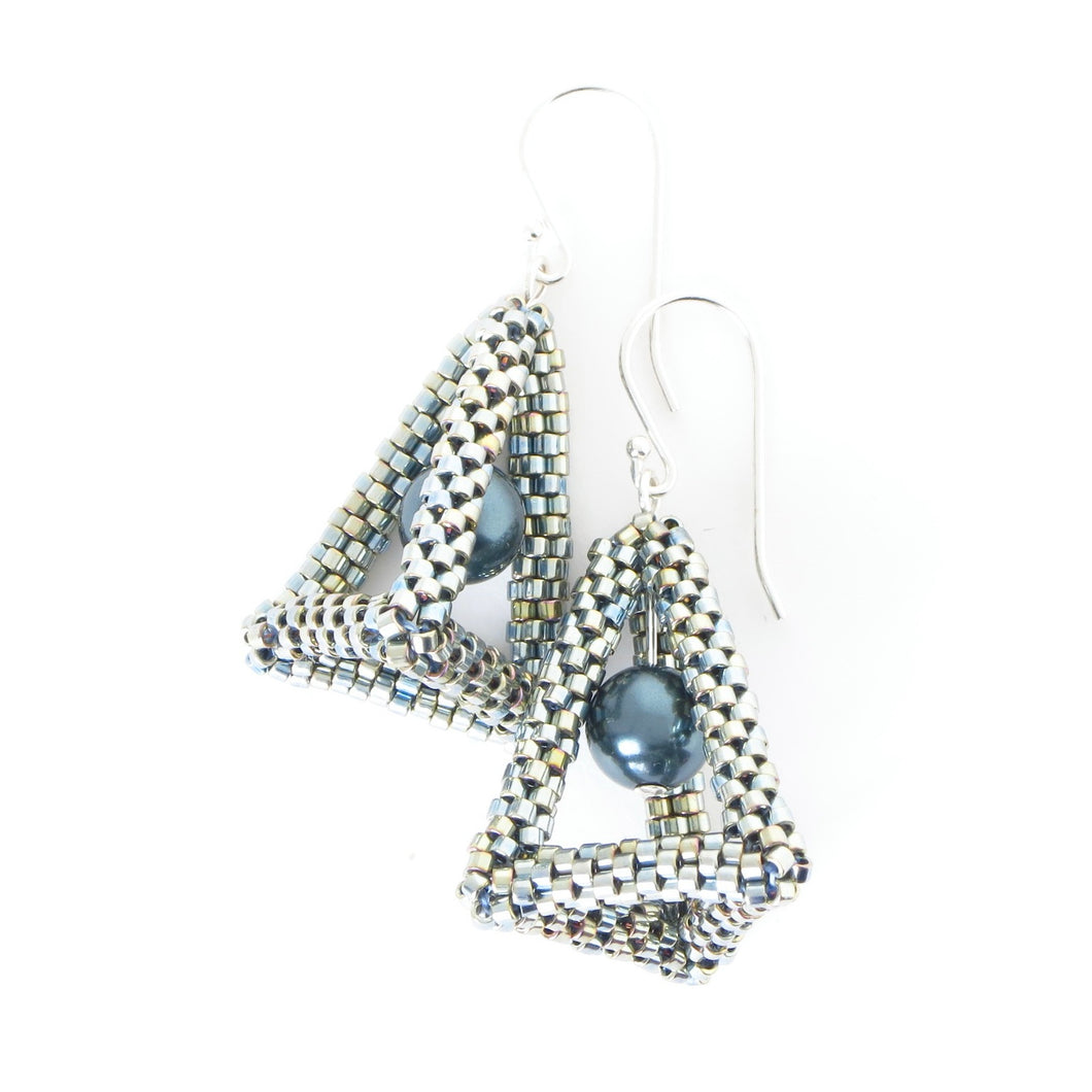 Elongated Tetrahedron Earrings