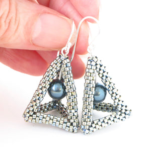 Elongated Tetrahedron Earrings