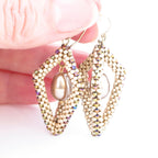 Open Hexahedron Earrings, asymmetric