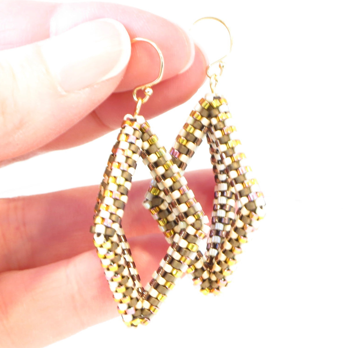 Open Hexahedron Earrings, multi-color