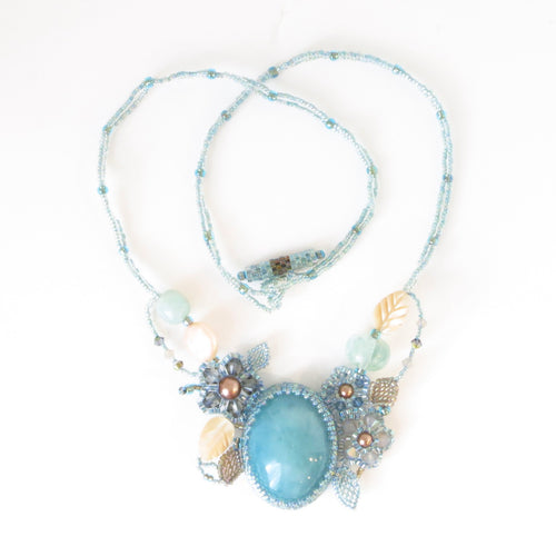 Aquamarine Flower Necklace