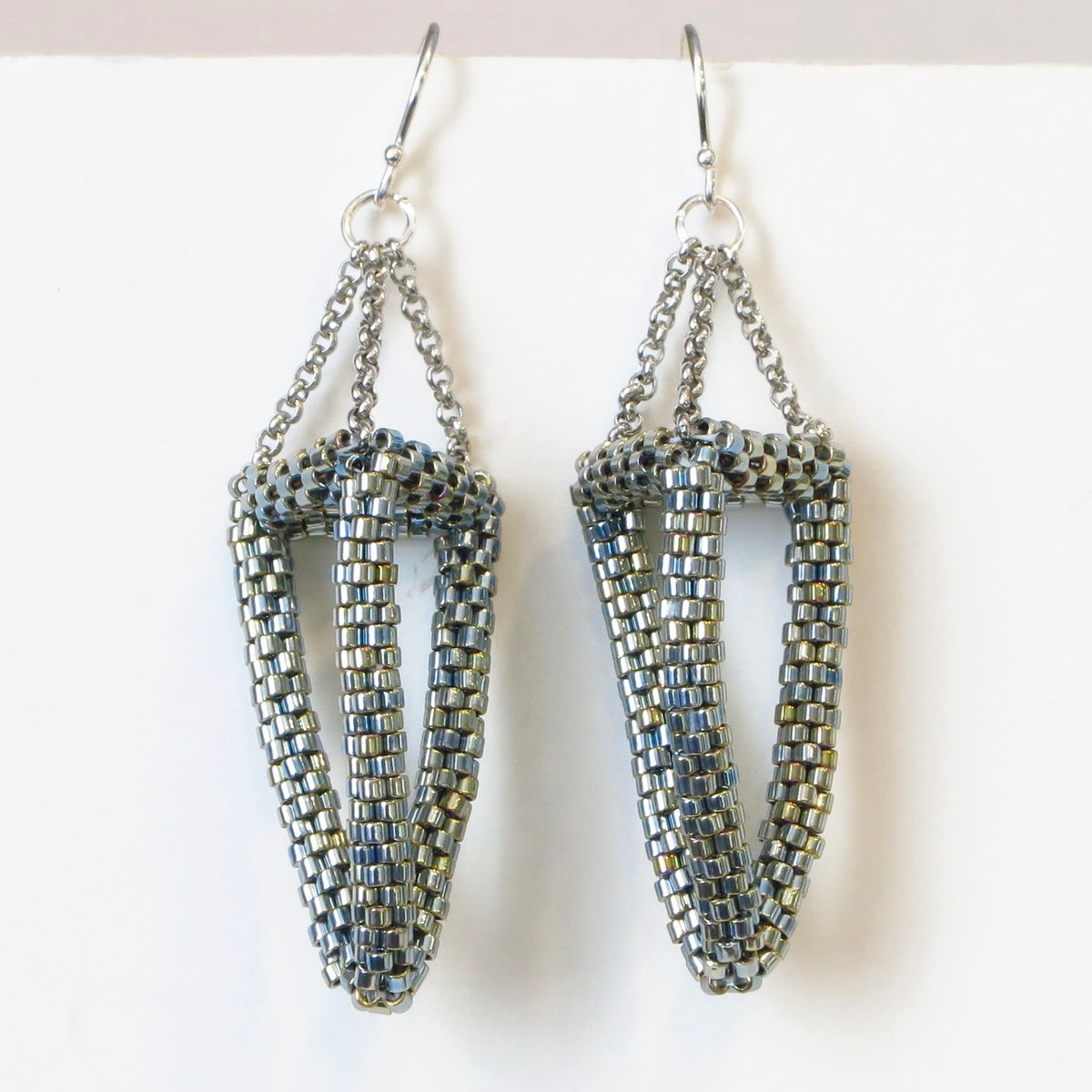 Dropped Tetrahedron Earrings