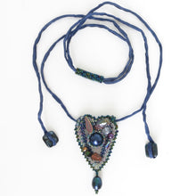 Load image into Gallery viewer, Mermaid Heart Pendants on Silk Cord