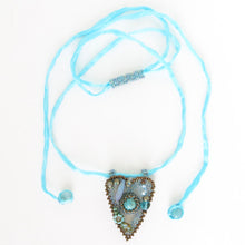 Load image into Gallery viewer, Mermaid Heart Pendants on Silk Cord