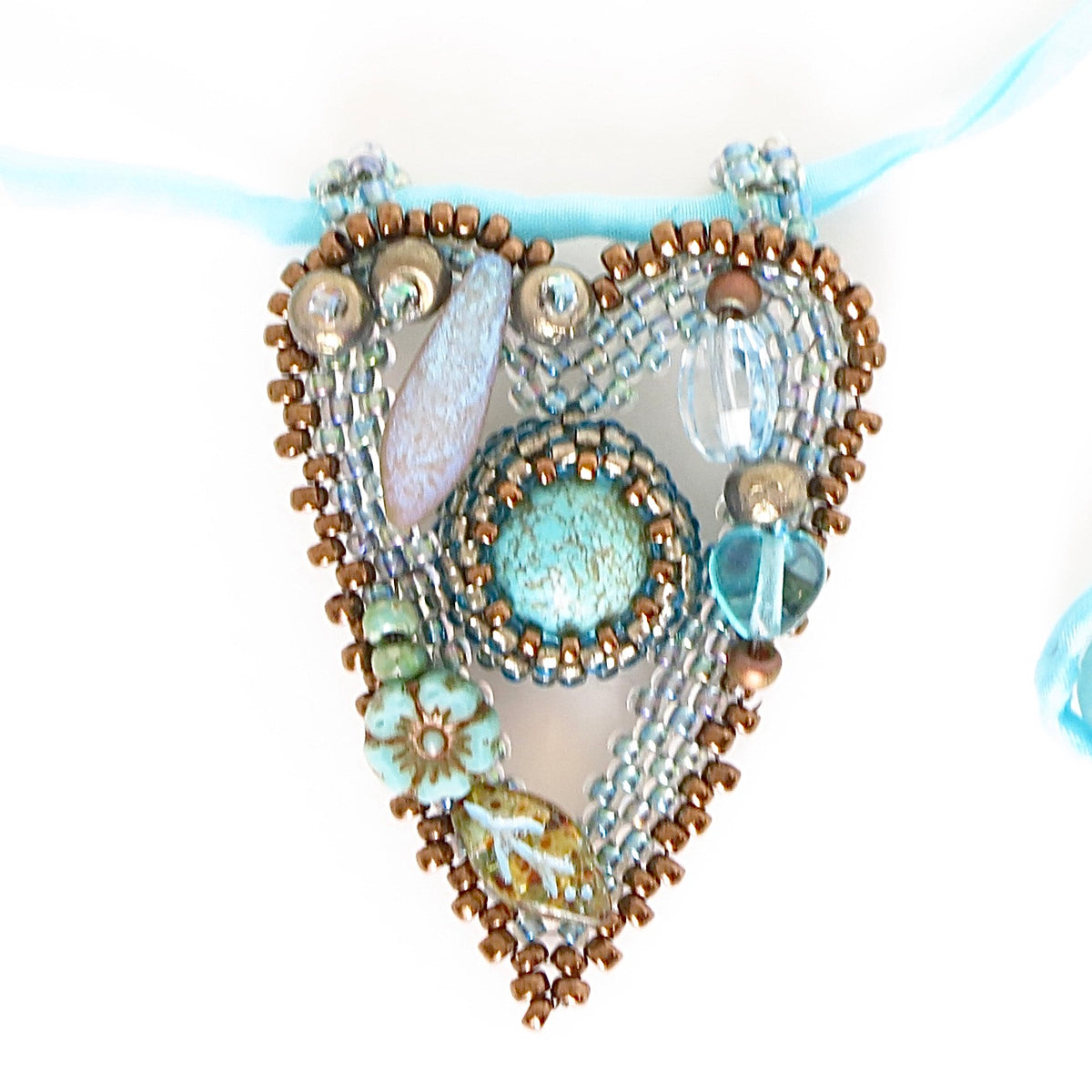Mermaid Heart Pendants on Silk Cord