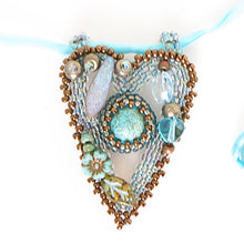 Load image into Gallery viewer, Mermaid Heart Pendants on Silk Cord