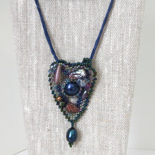 Load image into Gallery viewer, Mermaid Heart Pendants on Silk Cord