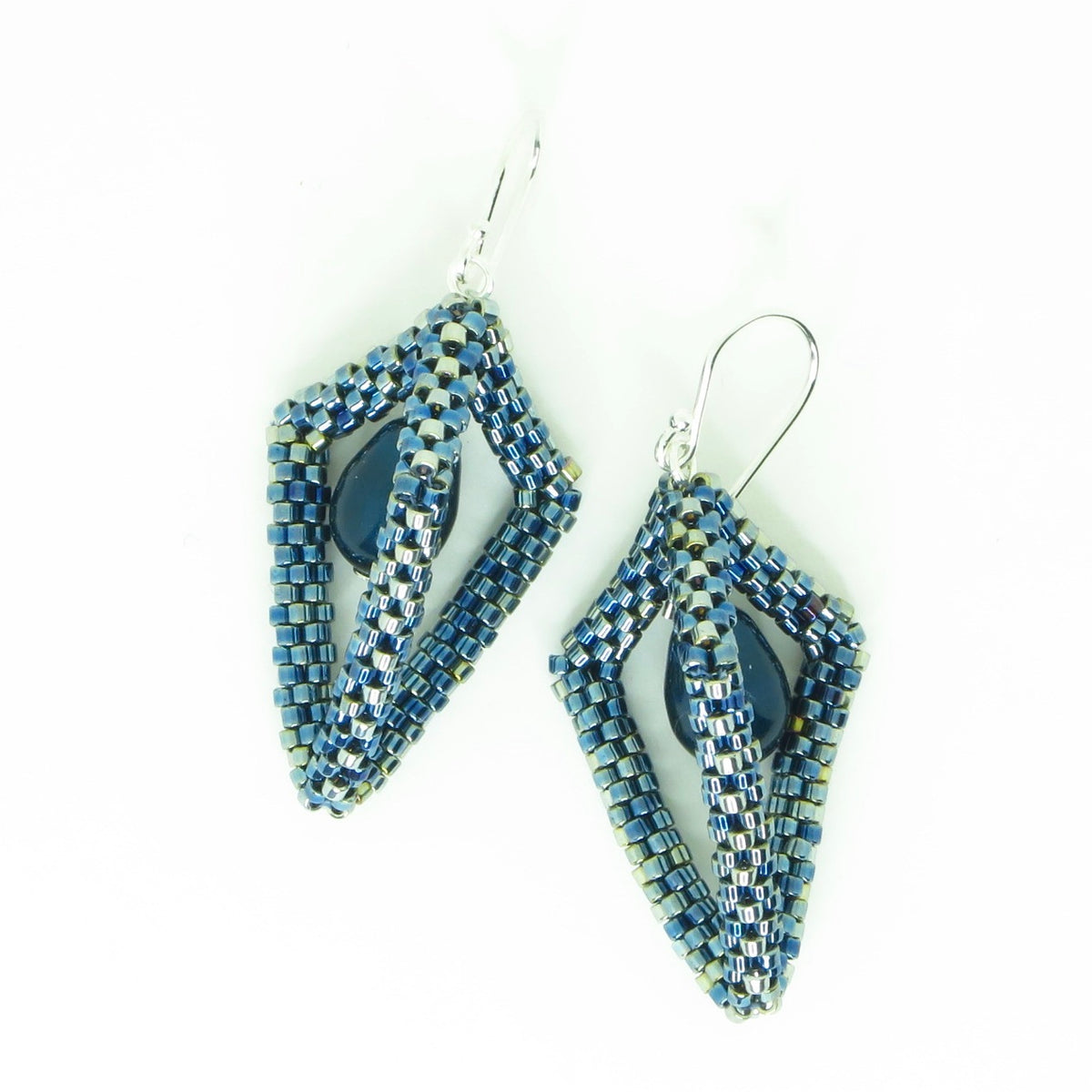 Open Hexahedron Earrings, asymmetric