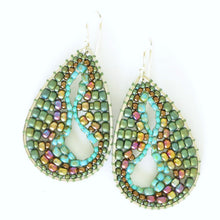 Load image into Gallery viewer, Beaded Geode Earrings