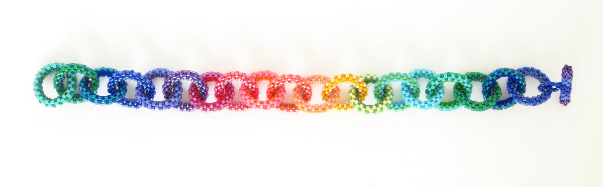 Interlocking Rainbow Links Bracelet