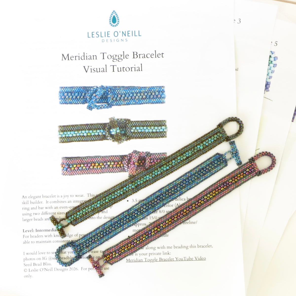 Downloadable PATTERN Meridian Toggle Bracelet