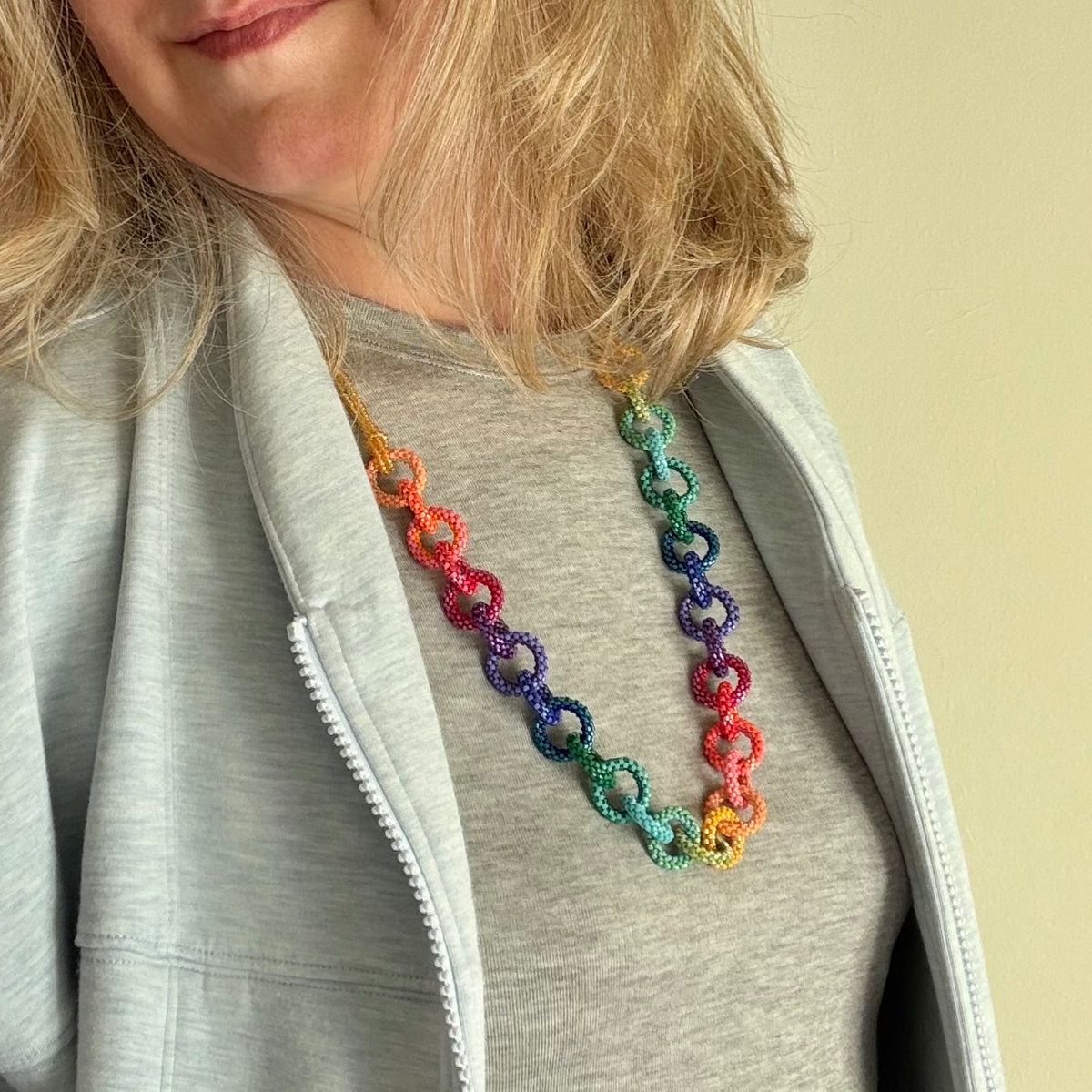 Interlocking Rainbow Links Necklace