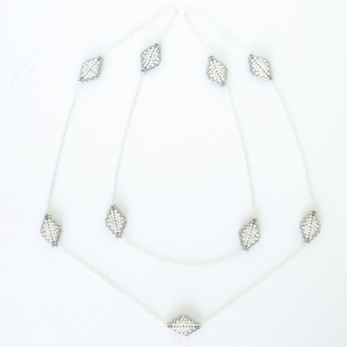 Summer Diamond Chain Station Necklace and Earrings
