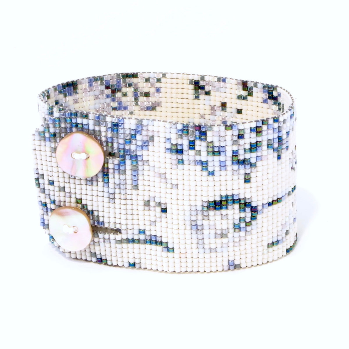 Wide Blue Toile de Jouy Cuff