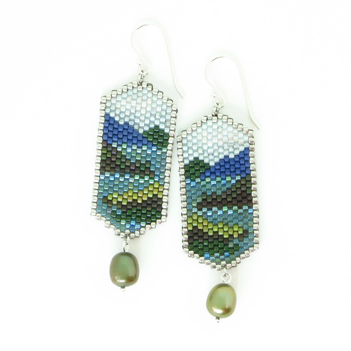 Beaded Scene Necklace & Earrings