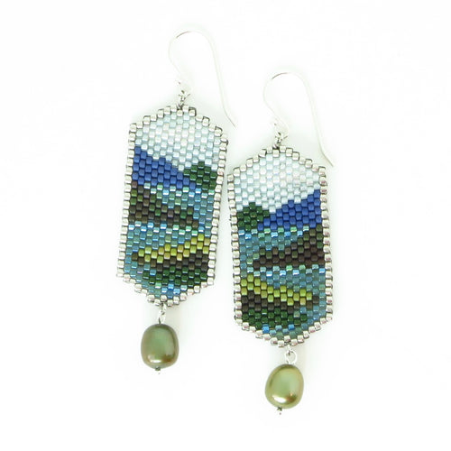 Beaded Scene Necklace & Earrings