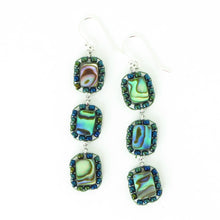 Load image into Gallery viewer, Triple Drop Paua Shell Earrings, small