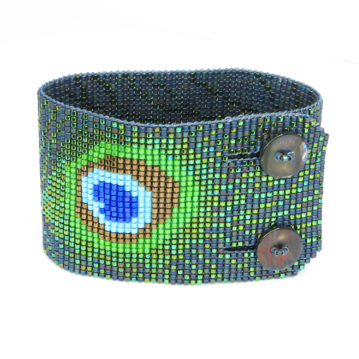 Wide Peacock Bracelet