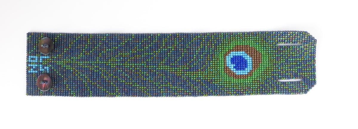 Wide Peacock Bracelet
