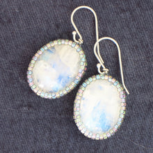 Load image into Gallery viewer, Oval Moonstone Cabochon Earrings